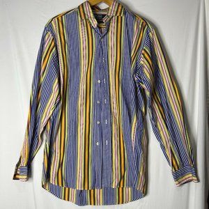 Polo Ralph Lauren Striped‎ Button Down Long Sleeve Shirt Colorful Size Medium